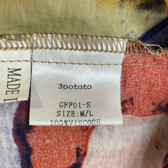 3Potatoe Button Down Top Geometric Women's M/L - Picture 8 of 10